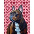 Patioplus 28 x 40 in. French Bulldog Hearts Love Valentines Day Flag Canvas House Size PA2554850